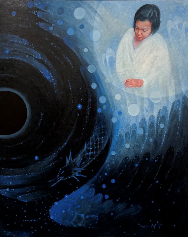 第74回 光陽展　委員　竹花 美智子（ﾀｹﾊﾅ ﾐﾁｺ）そら・姪孫 Ⅱ　(油）F100